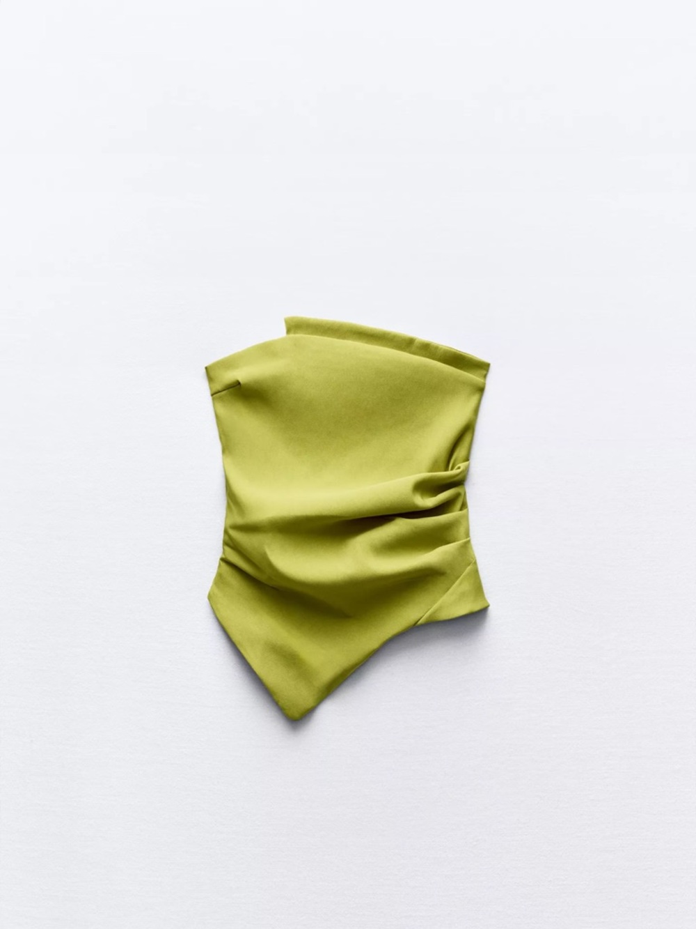 Zara Lime Green Strapless Draped Top